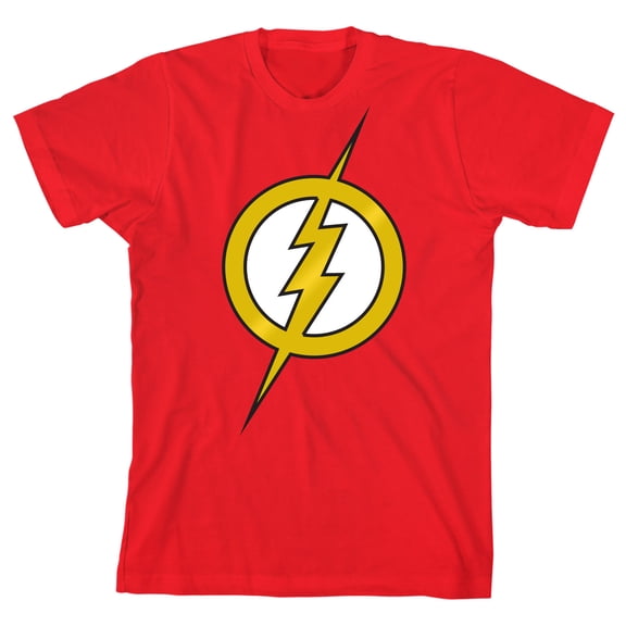 The Flash Lightning Bolt Emblem Youth Red Graphic Tee-Large