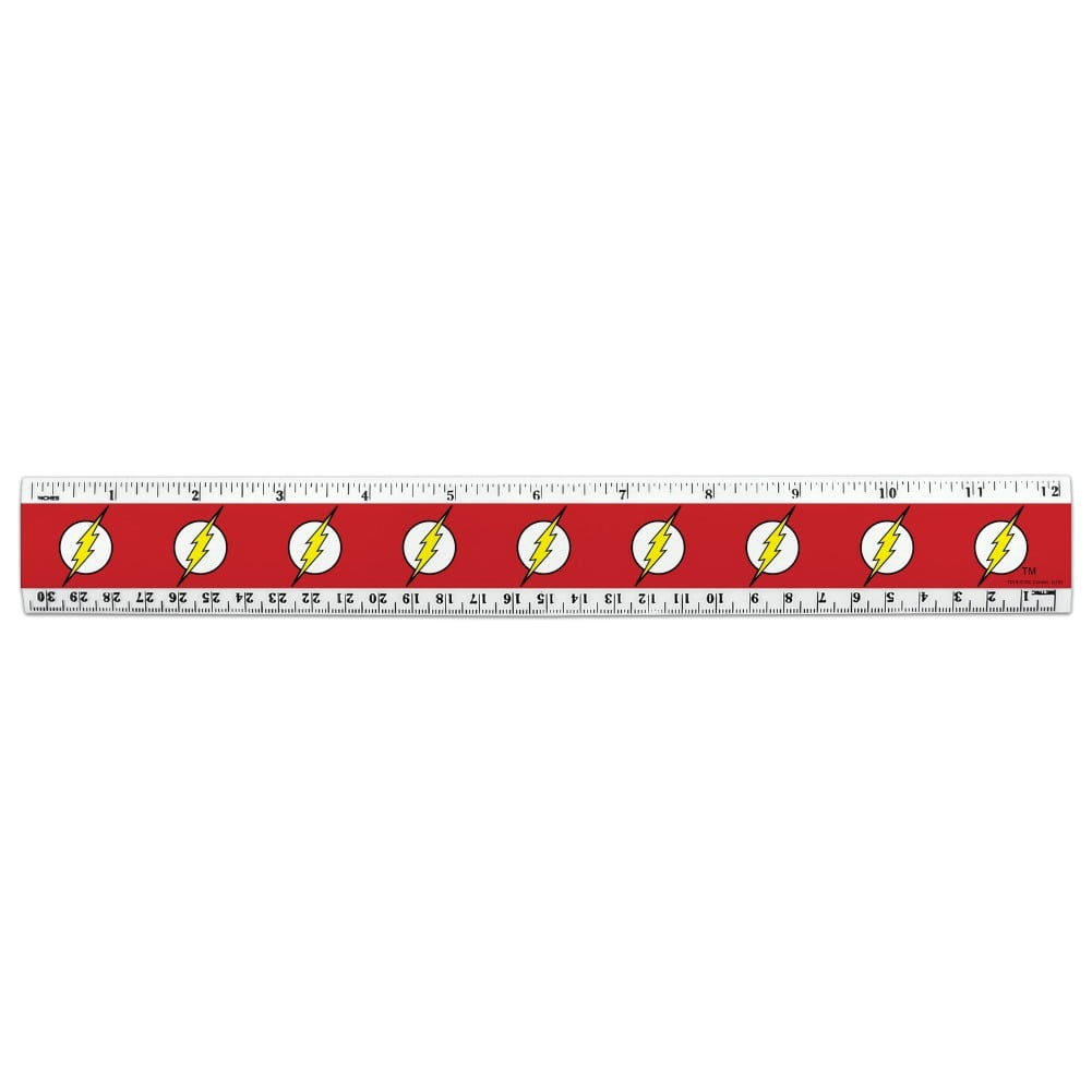 The Flash Lightning Bolt Logo 12 Inch Standard and Metric Plastic Ruler ...
