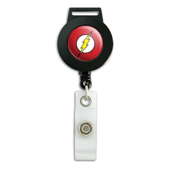 The Flash Lightning Bolt Logo Lanyard Retractable Reel Badge ID Card Holder