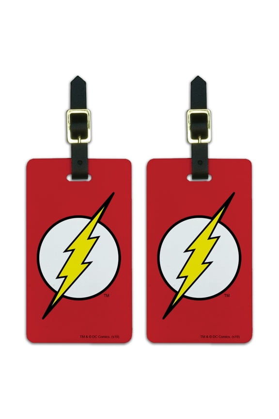 The Flash Lightning Bolt Logo Luggage ID Tags Suitcase Carry-On Cards - Set of 2