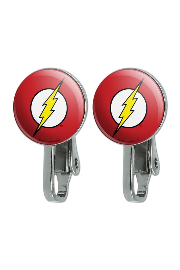 The Flash Lightning Bolt Logo Novelty Clip-On Stud Earrings