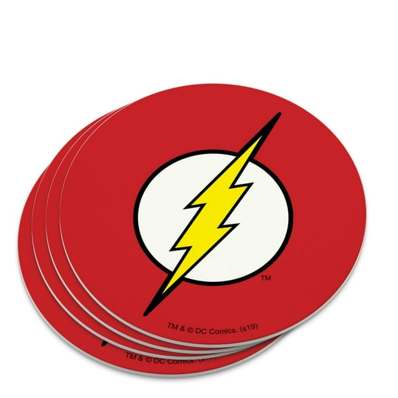 The Flash Lightning Bolt Logo Novelty Coaster Set