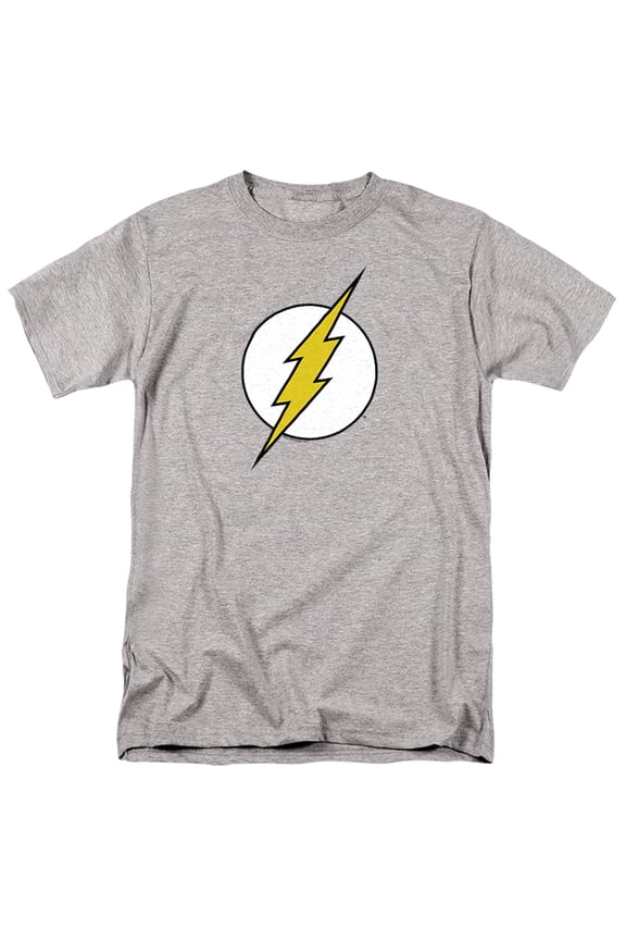 The Flash Lightning Bolt Logo Unisex Adult T Shirt, Athletic Heather, 6X-Large