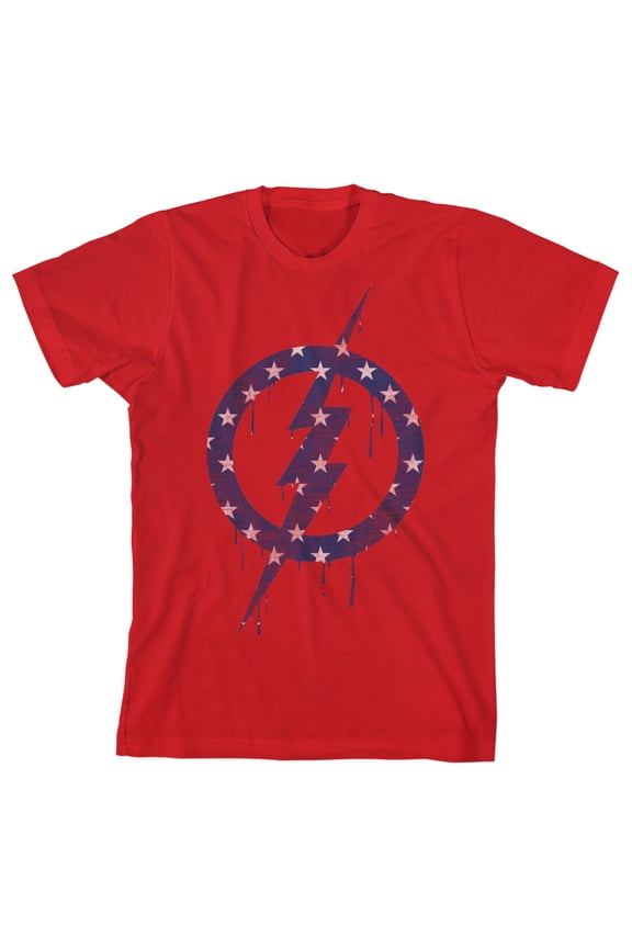 The Flash Lightning Bolt Logo Youth Red Graphic Tee-XL
