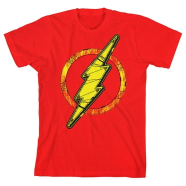 The Flash Lightning Bolt Logo Youth Red Graphic Tee-XL