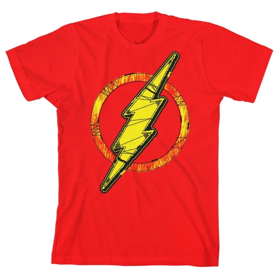 The Flash Lightning Bolt Logo Youth Red Graphic Tee-XL