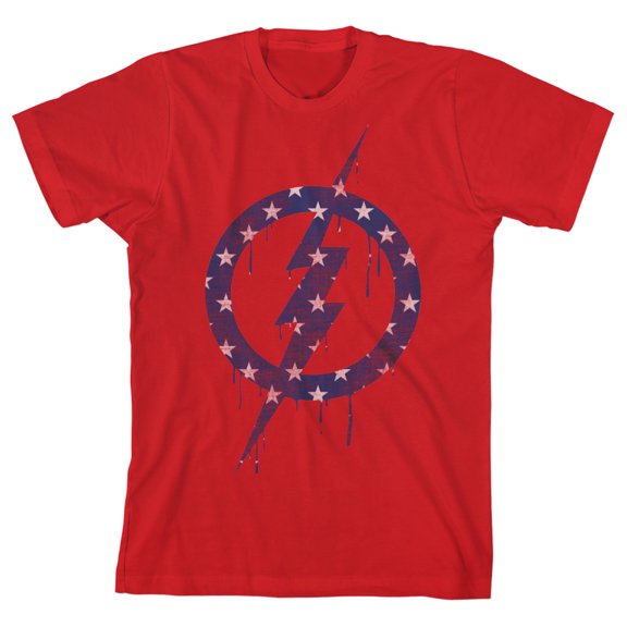 The Flash Lightning Bolt Logo Youth Red Graphic Tee-XS