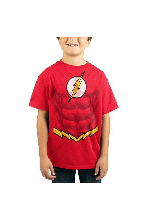 The Flash Lightning Bolt Youth Red Graphic Tee-XS
