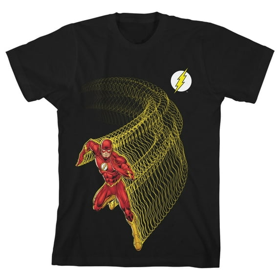 The Flash Lightning Fast Superhero Youth Black Graphic Tee-X-Small