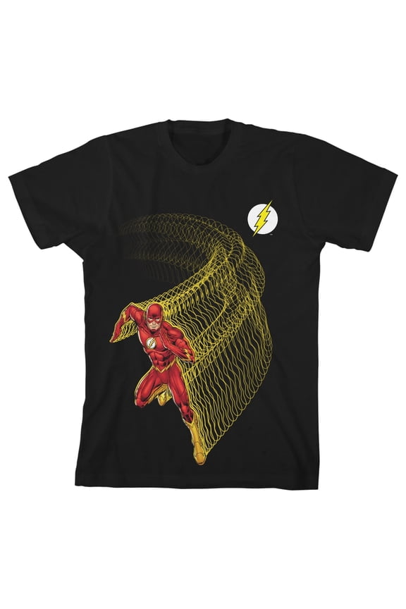 The Flash Lightning Fast Superhero Youth Black Graphic Tee-X-Small