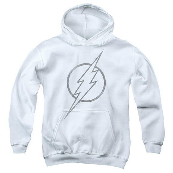 The Flash Line Logo 1 Kids Pull-Over Hoodie (Large) for Youth Boys and Girls, White