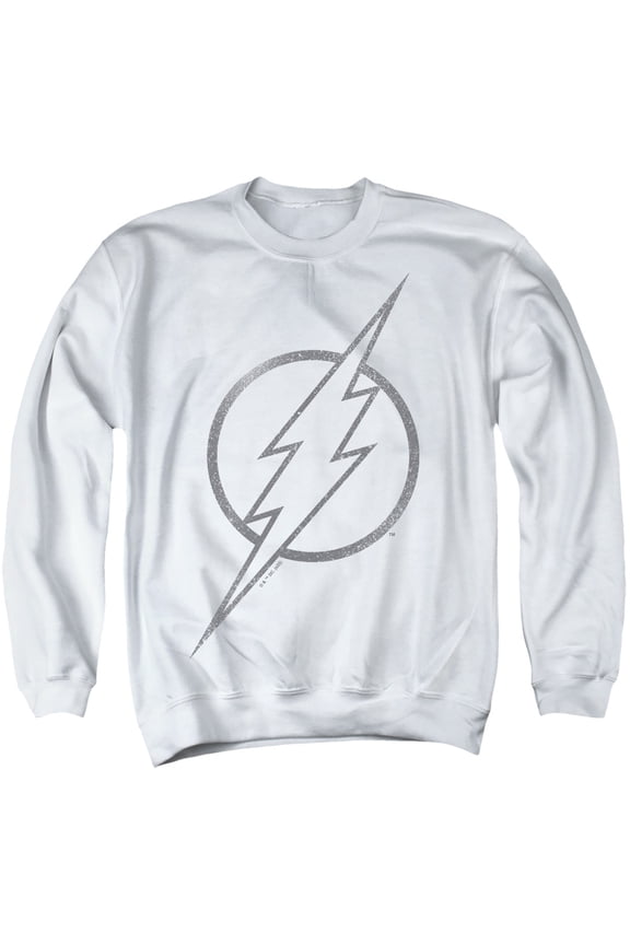 The Flash Line Logo 1 Unisex Adult Crewneck Sweatshirt,White, Small
