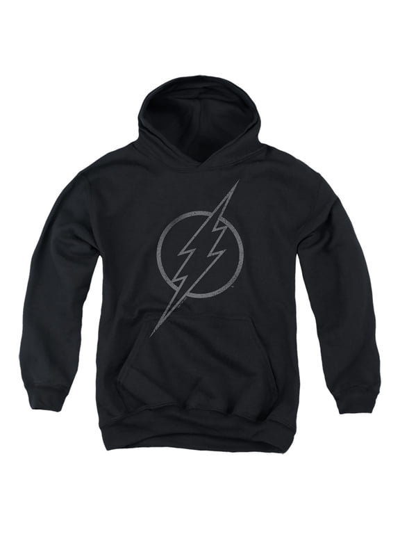 The Flash Line Logo 2 Kids Pull-Over Hoodie (Medium) for Youth Boys and Girls, Black