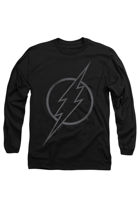 The Flash Line Logo 2 Unisex Adult Long-Sleeve T Shirt,Black, Large