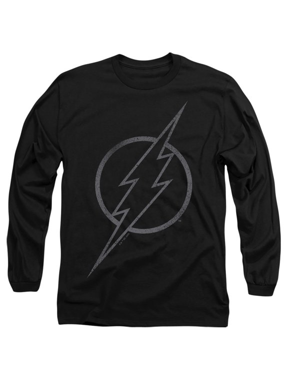 The Flash Line Logo 2 Unisex Adult Long-Sleeve T Shirt,Black, Large