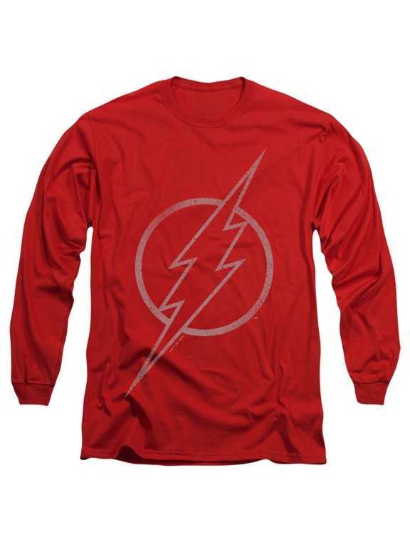 The Flash Line Logo 3 Unisex Adult Long-Sleeve T Shirt,Red, Small