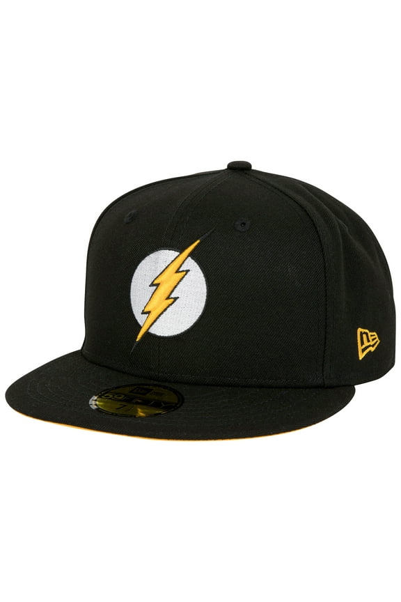 The Flash Logo DC Comics Black Colorway New Era 59Fifty Fitted Hat-7 1/8 Fitted