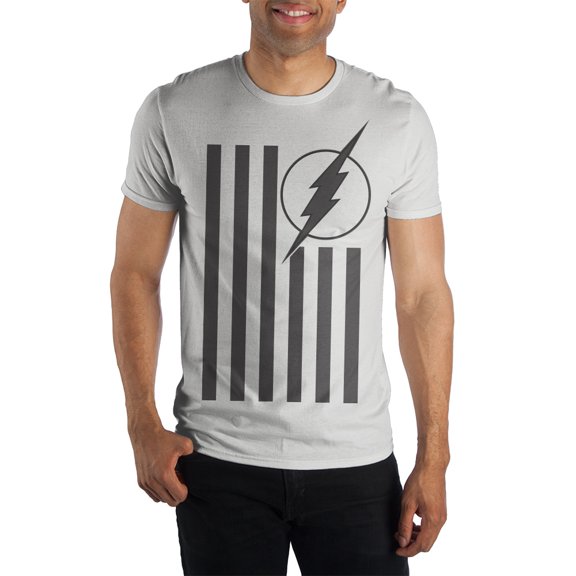The Flash Logo Flag White T-shirt For Men-Large