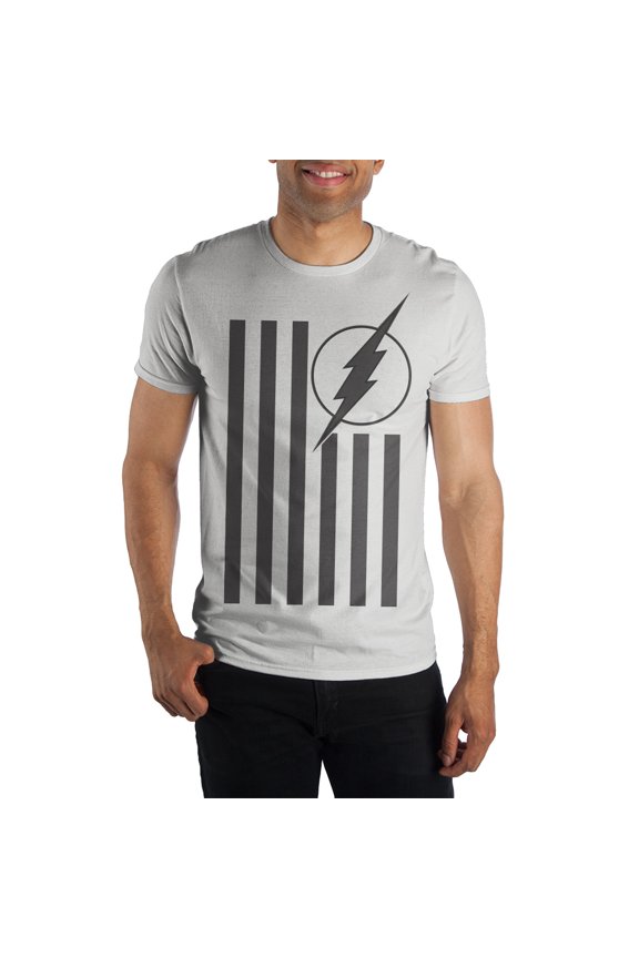 The Flash Logo Flag White T-shirt For Men-Medium