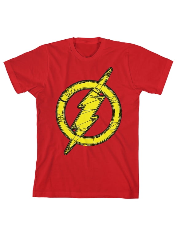 The Flash Logo Youth Boys Red T-Shirt-Medium