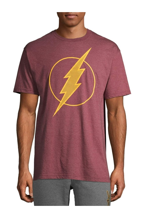 Men's & Big Men's Lightning Strikes Classic Logo Graphic Tee Shirt, Sizes S-3XL, Flash Mens Tee Shirts