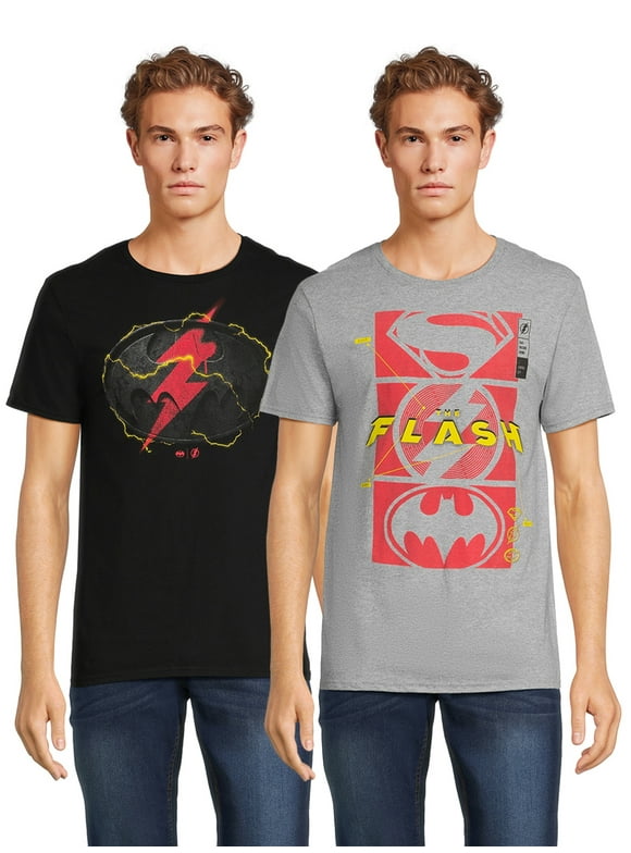 The Flash Men’s and Big Men’s Graphic T-Shirts, 2-Pack, Size S-5XL