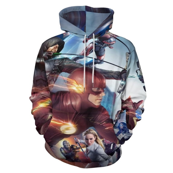 The Flash Mens Womens Novelty Hoodie 3D Print Pullover Hooded Long Sleeve Sweatshirts Tops Blouse with Pocket