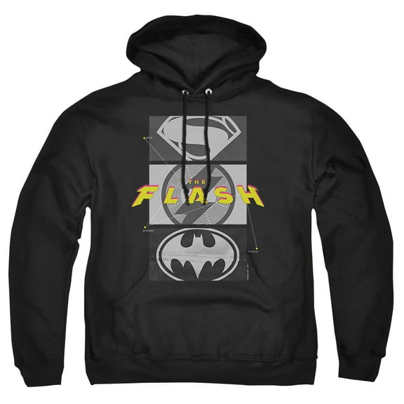 The Flash Movie Batman Supergirl Trio of Symbols Unisex Adult Pull-Over Hoodie