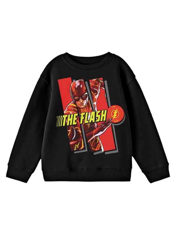 The Flash Movie Character Art Youth Black Sweatshirt-XS