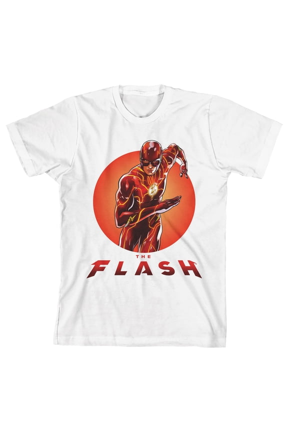 The Flash Movie Classic Superhero Toddler Boy's White Graphic Tee-3T