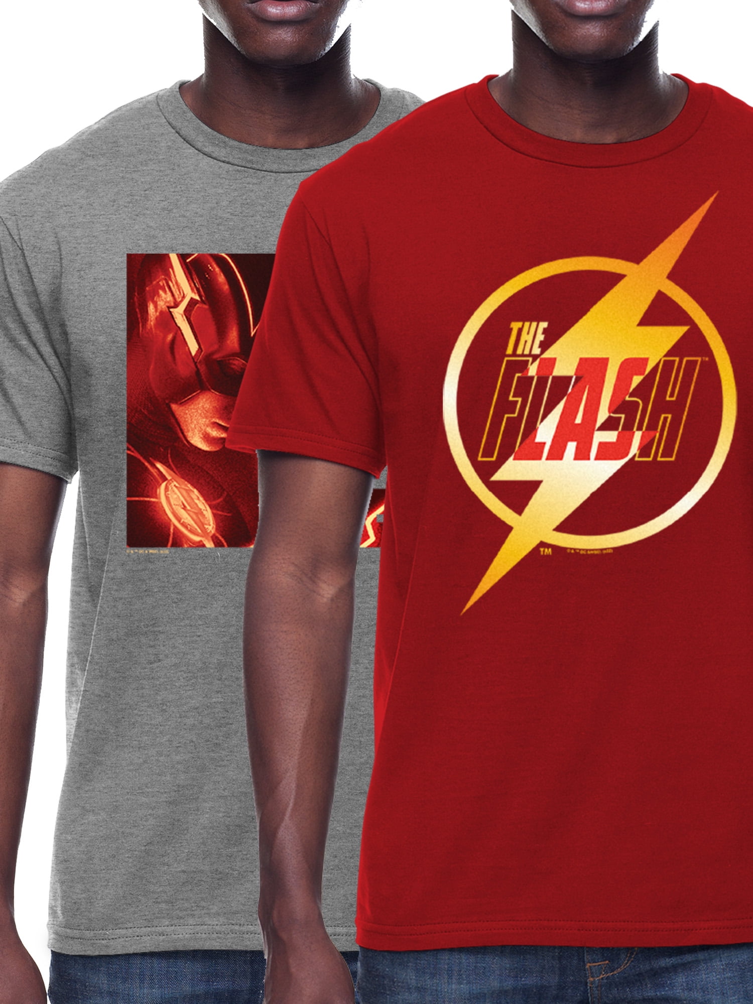 The Flash Movie Icon Bundle Men s Short Sleeve Graphic T Shirts 2 Pack Sizes SM 3XL Walmart