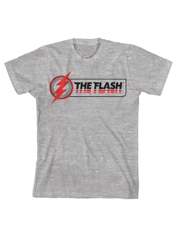 The Flash Movie Icon Graphic Boys Heather Gray T-Shirt-XL