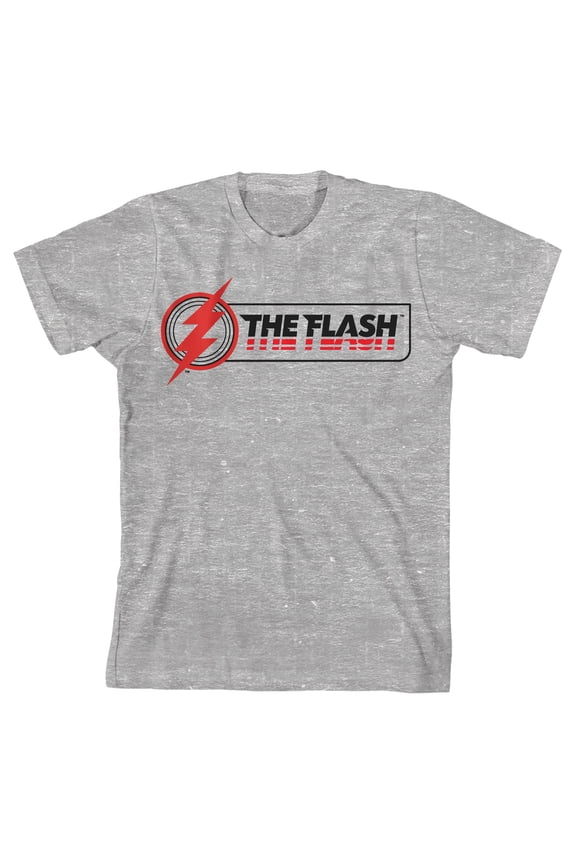 The Flash Movie Icon Graphic Boys Heather Gray T-Shirt-XS