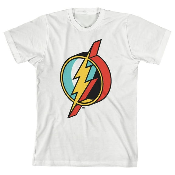 The Flash Multi-Colored Logo Toddler Boy's White Graphic Tee-3T