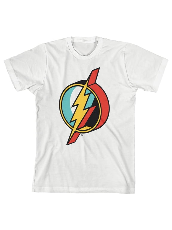 The Flash Multi-Colored Logo Toddler Boy's White Graphic Tee-4T