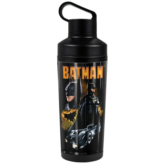 The Flash Official Multiple Batman 18 oz Insulated Water Bottle, Leak Resistant, Vacuum Insulated Stainless Steel with 2-in-1 Loop Cap