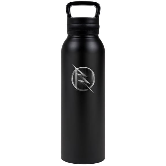 The Flash Official Zoom Logo Black 24 oz Insulated Canteen Water Bottle, Leak Resistant, Vacuum Insulated Stainless Steel with Loop Cap, Black