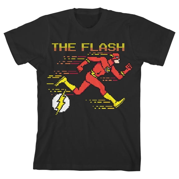 The Flash Pixel Art Toddler Boy's Black Graphic Tee-2T