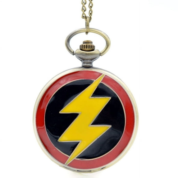 The Flash Pocket Watch With Belt Chain Anti-Tarnish Superhero Superfast PWF-34