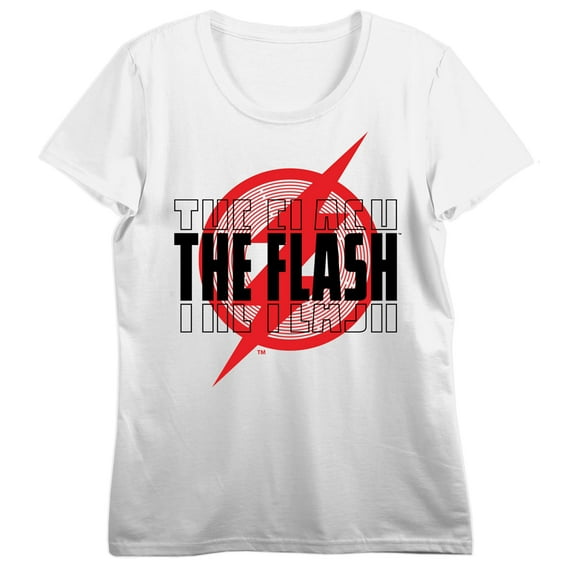 The Flash Red Logo Women's White T-Shirt-Large