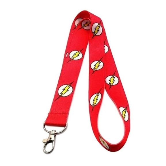 The Flash Repeat Logo Design Red Lanyard ID Holder Keychain