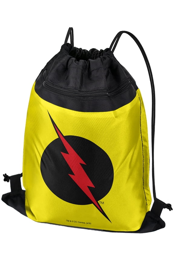 The Flash Reverse Flash Logo Drawstring Backpack Sports Bag Sackpack 17" x 13", Perfect for Gym, Yoga or Practice
