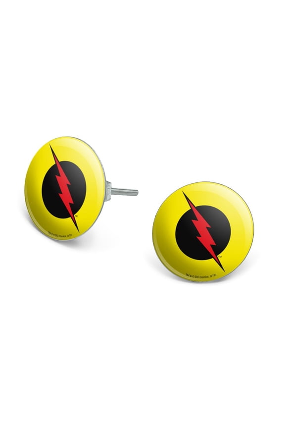 The Flash Reverse Flash Logo Novelty Silver Plated Stud Earrings