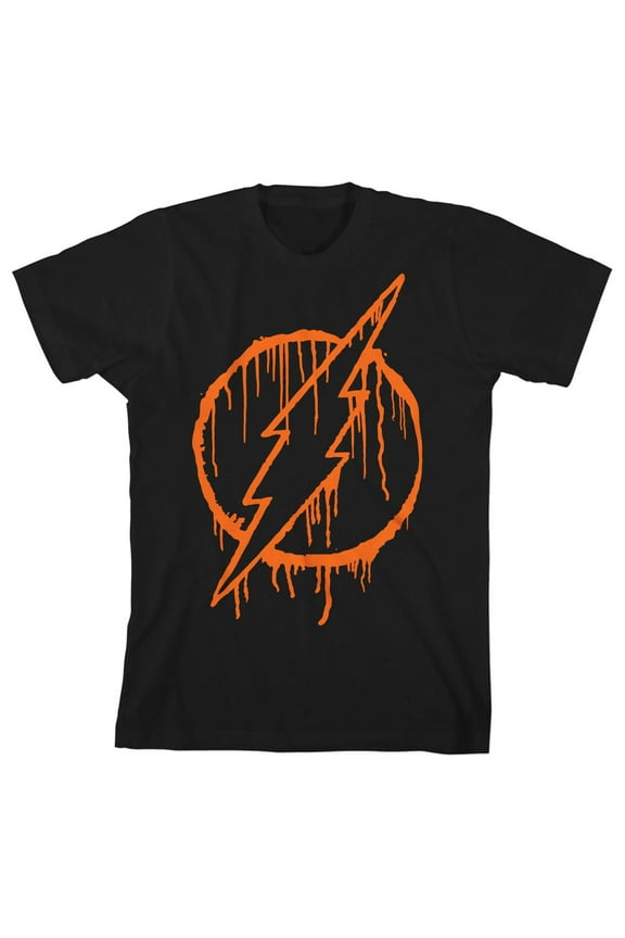 The Flash Sponge Logo Boy's Black T-shirt-XL