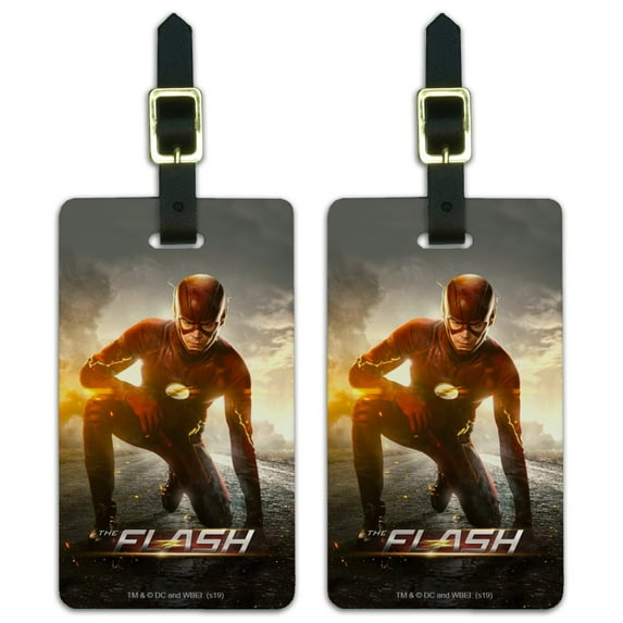 The Flash TV Series Flash Kneeling Luggage ID Tags Suitcase Carry-On Cards - Set of 2