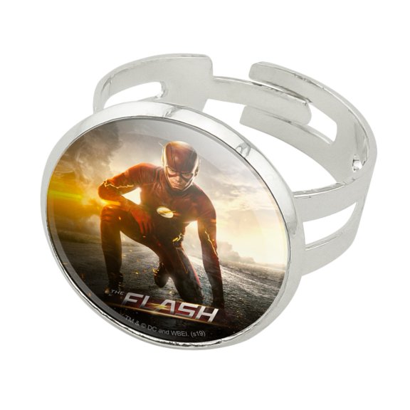 The Flash TV Series Flash Kneeling Silver Plated Adjustable Novelty Ring