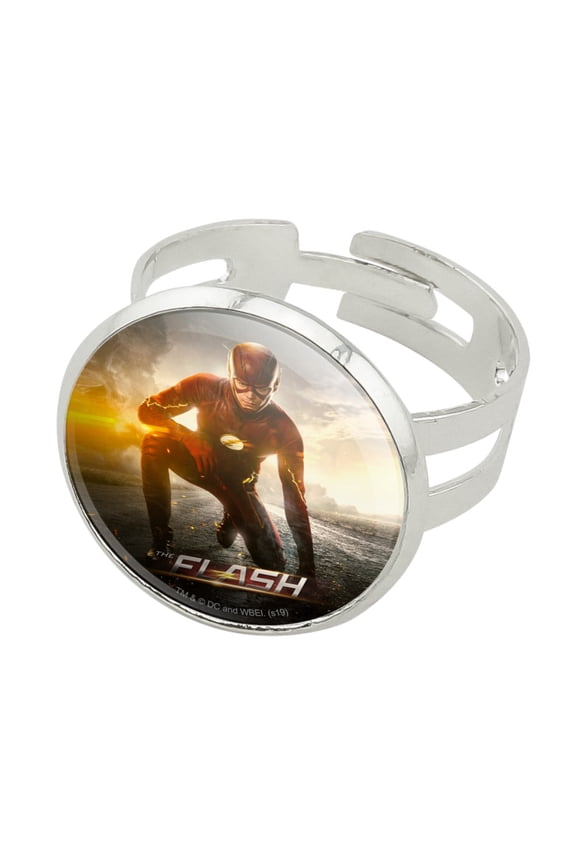 The Flash TV Series Flash Kneeling Silver Plated Adjustable Novelty Ring
