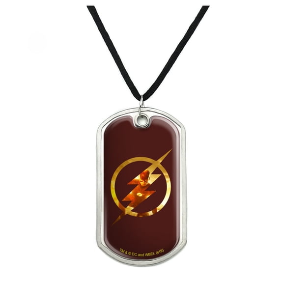 The Flash TV Series Flash in Logo Military Dog Tag Pendant Necklace with Cord
