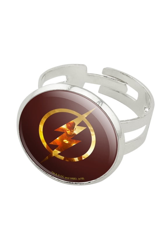 The Flash TV Series Flash in Logo Silver Plated Adjustable Novelty Ring