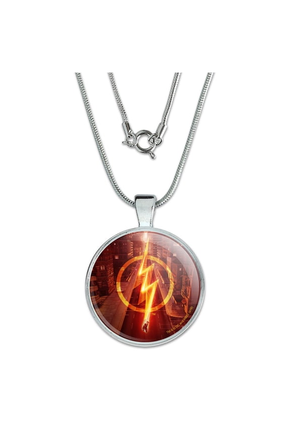 The Flash TV Series Lightning Streak 1" Pendant with Sterling Silver Plated Chain